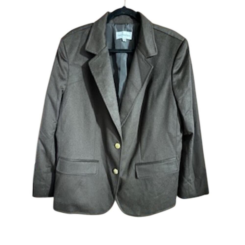 Bloomingdale's Women's sz 16W 100% Cashmere Gold Button Blazer